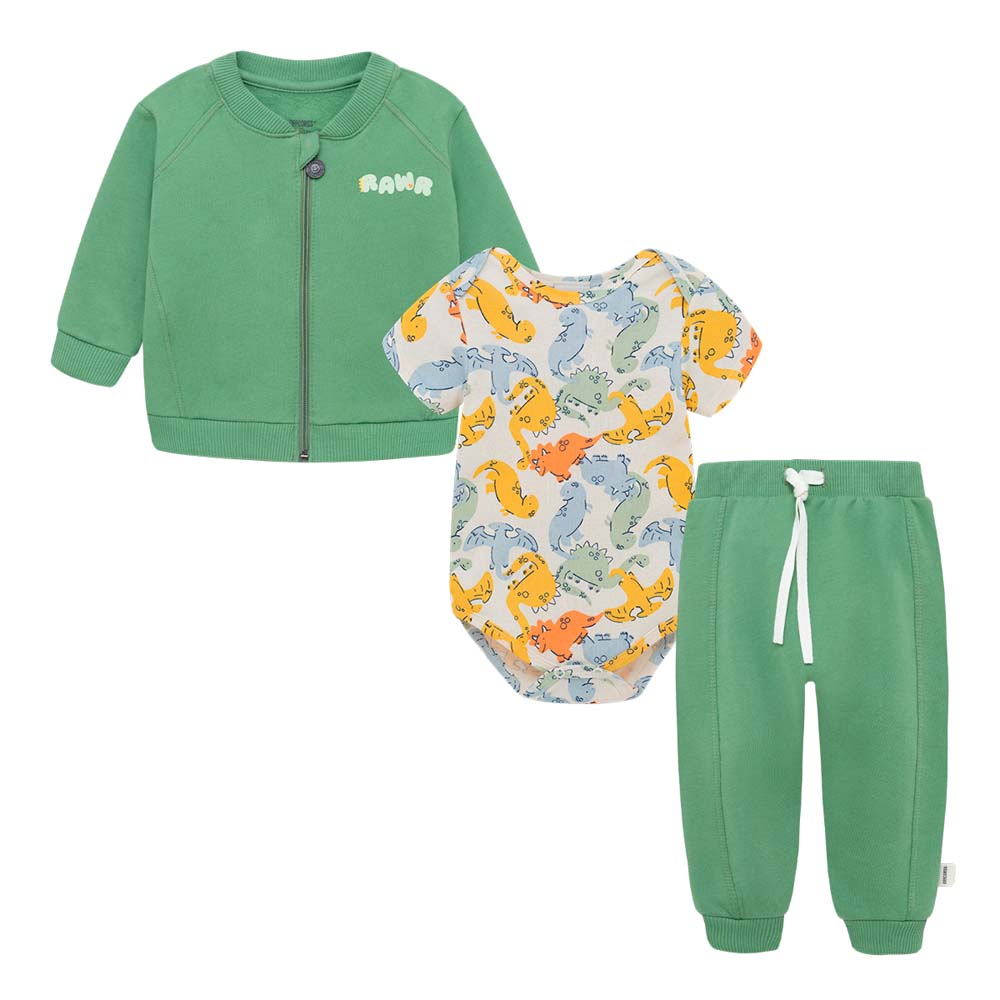 Conjunto de body + buzo + sudadera para recién nacido niño